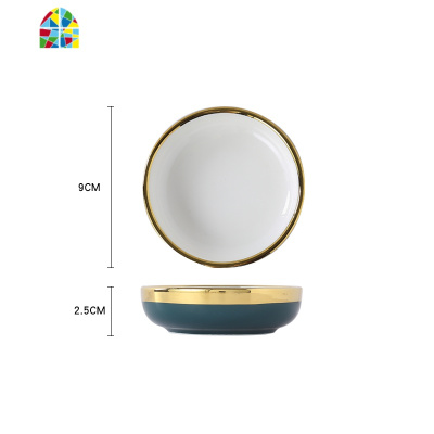 北欧风格碗碟套装网红ins情侣碗盘组合家用饭碗汤碗创意西餐餐具 FENGHOU 祖母绿小汤勺