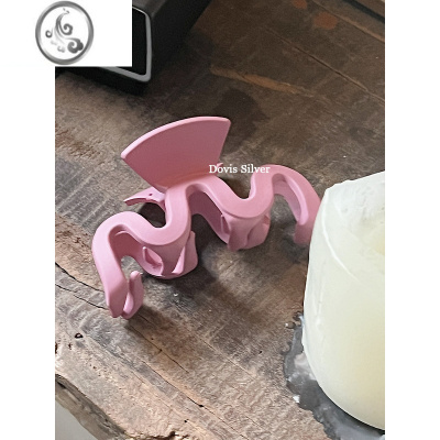 JiMi法式ins少女莫兰迪色磨砂哑光发夹显白小众波浪后脑勺抓夹鲨鱼夹