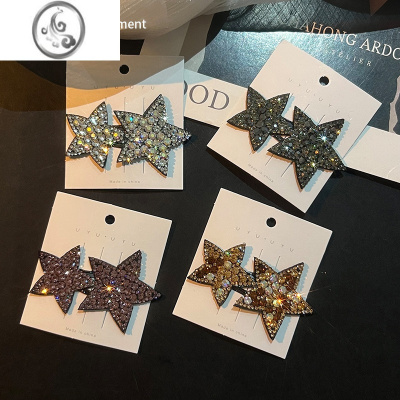 JiMi网红百搭侧边BB夹五角星发卡气质刘海后脑勺碎发夹子简约水钻发夹