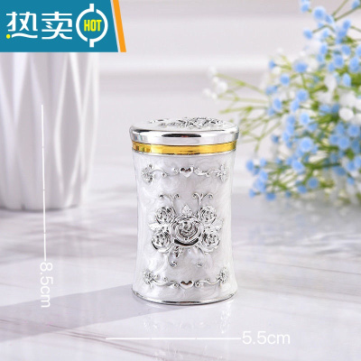 敬平欧式牙签筒盒家用牙签罐北欧轻奢牙签桶餐厅酒店KTV用品装饰摆件 银白 送牙签