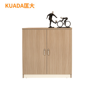 匡大 办公室储物柜收纳柜会议室茶水台两门办公柜0.8米矮柜 柚木色