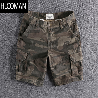 HLCOMAN迷彩工装短裤男士宽松美式休闲五分裤子夏季马裤直筒四分短裤