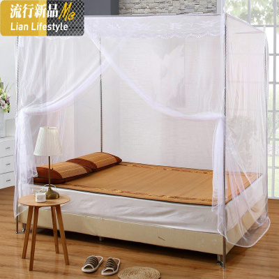 两用床帘.m纹帐家用蚊帐方顶支架儿童带双人床落地.米单人床 三维工匠