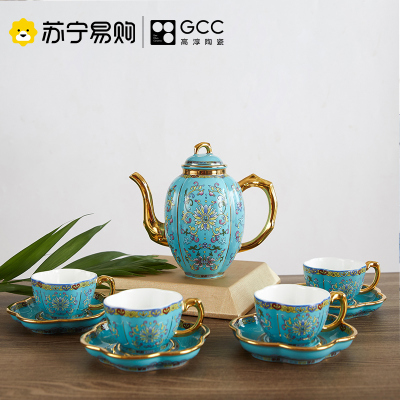 高淳陶瓷中式高档功夫茶道整套陶瓷茶具茶壶杯子盘套装家用客厅会议办公室用泡茶会客送礼专柜同款