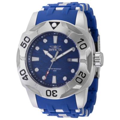 因维克塔(INVICTA)男款石英表蓝盘银带防水100米日期款