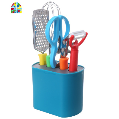 艾米格不锈钢削皮器刨丝器打蛋器鸡骨剪刀开瓶磨蒜器6件套 FENGHOU 黄色 6-8