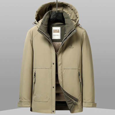 户外连帽羽绒服男士脱卸内胆羽绒服秋冬新款90白鸭绒保暖羽绒外套