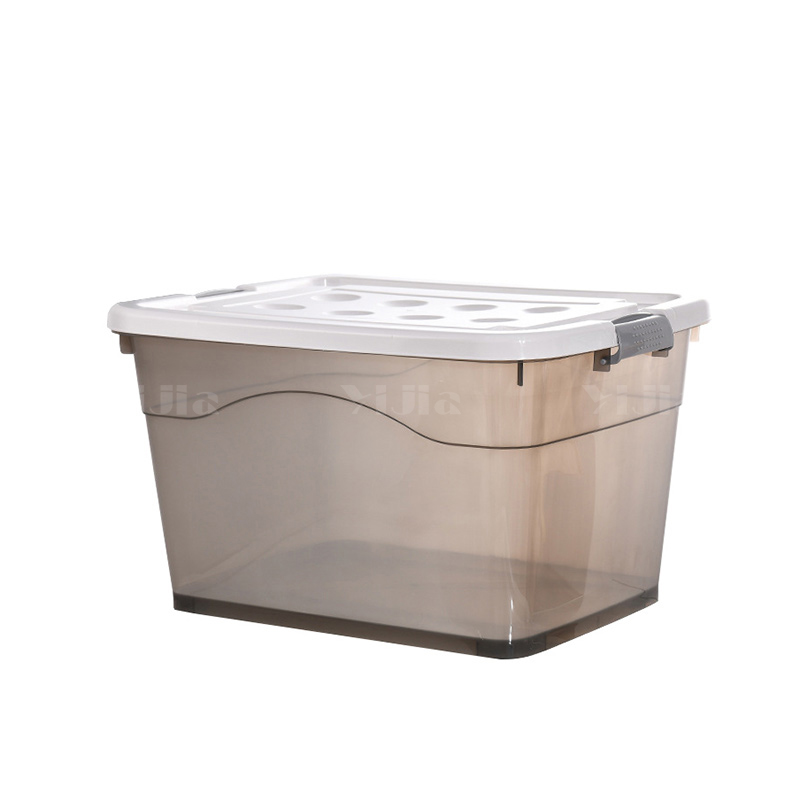 翌嘉 YJ4060302透明收纳箱衣服整理箱带轮物品收纳箱