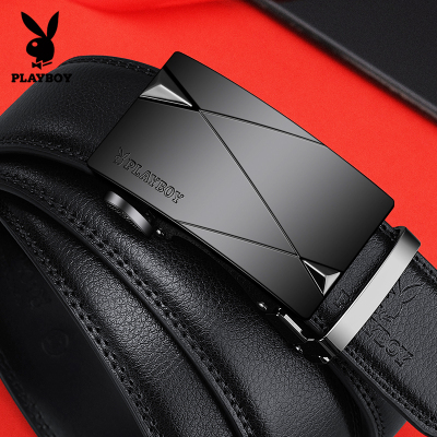 花花公子皮带男士2025新款高档自动牛皮腰带男款真皮裤带官方正品