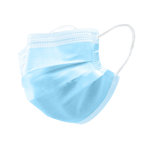 吉祥宝贝一次性防护口罩100只 三层防护含熔喷布过滤层防尘防花粉成人男女专用 蓝色