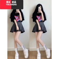 YIBUSHENG2024季新款可盐可甜酷盐系少女穿搭小个子炸街百褶裙两件套装女