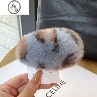 JiMi真獭超大ins夹子毛毛发卡韩国超仙毛绒发饰可爱皮草bb卡边夹