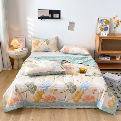 伊伊爱全棉包边绗缝可水洗夏凉被 银杏果实 150*200cm/BZ0HJC2301108L