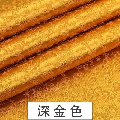 家柏饰(CORATED)织锦缎布料绸缎丝绸旗袍服装面料中国风民族唐装汉服 手工diy布料 提花深金/1米价