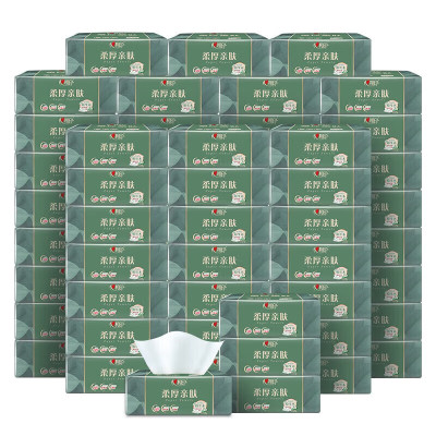 心相印抽纸柔厚亲肤面巾纸抽取式家庭整箱囤货实惠纸巾 三层柔厚亲肤60包装