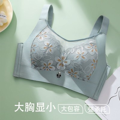 全罩杯无痕抹胸式防走光大码内衣女大胸显小无钢圈聚拢收副乳胸罩_205