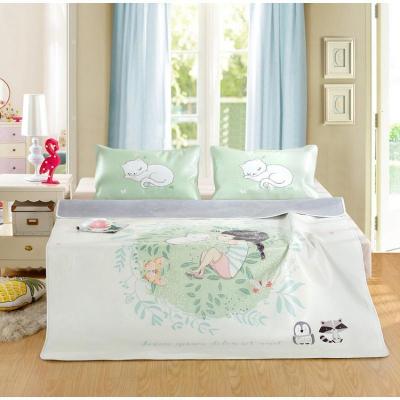 家柏饰(CORATED)头层牛皮凉席彩绘儿童凉席可折叠1.2米1.5米单凉席可定制18