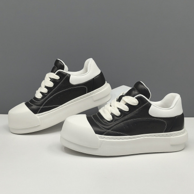 男士春夏透气饼干鞋真皮百搭男款潮鞋头层牛皮欧洲站运动休闲男鞋