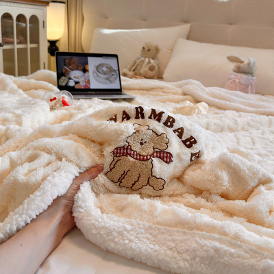 可爱塔芙绒羊羔绒毛毯加厚冬季办公室午睡毯空调沙发盖毯子床上用