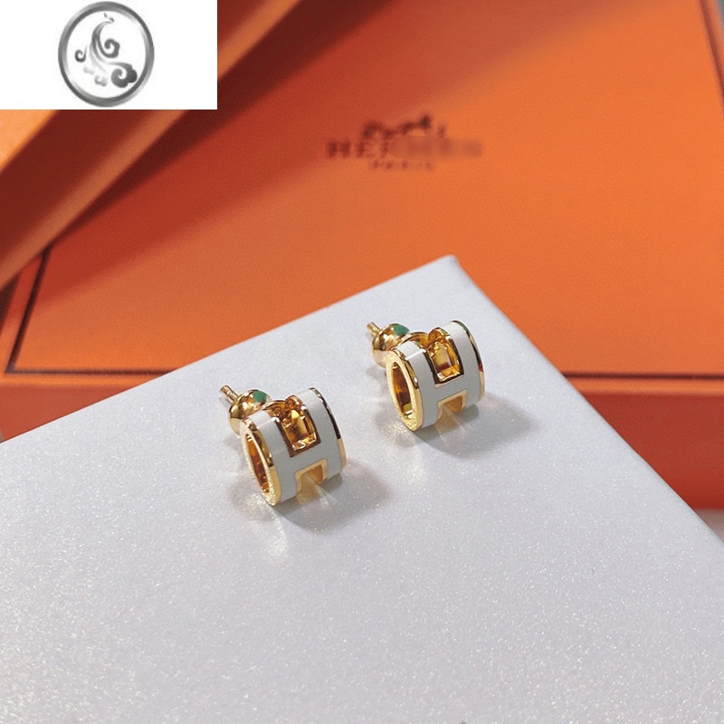 JiMiH字母耳钉女s925银银电镀金复古宫廷风百搭耳环网红同款防过敏