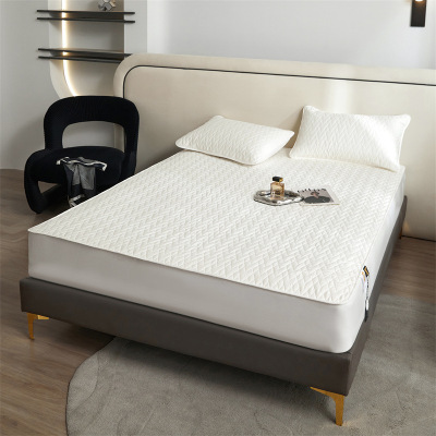 纯棉防水隔尿全包床笠A类60支新疆长绒棉夹棉床笠全棉床垫保护罩