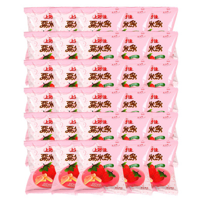 上好佳膨化礼包香脆浓郁入味不油腻草莓味粟米条30包