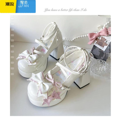 聚范[少女序曲] 九厘米Lolita高跟甜美蝴蝶结百搭单鞋