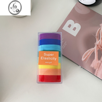 JiMi糖果色发圈橡皮筋扎马尾发绳皮套头绳少女网红简约高弹力耐用套装