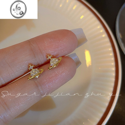 JiMiSUGAR 睡觉不用摘~精致小巧土星耳钉小众独特设计高级感耳环女