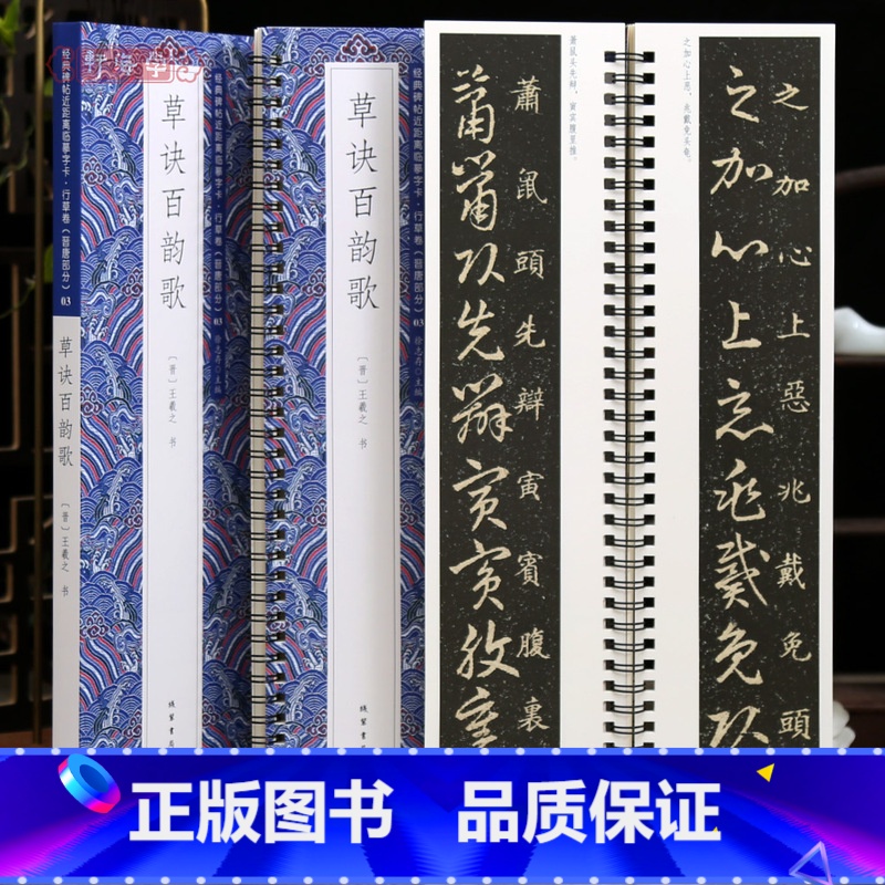 [正版]学海轩王羲之草诀百韵歌近距离临摹字卡行草卷晋唐原色原帖简体旁注王羲之草书毛笔书法字帖成人学生临摹范本线装书局