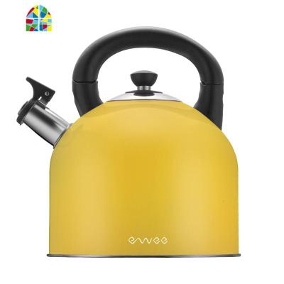 家用烧水壶304不锈钢鸣笛音水壶大容量电磁炉电陶炉专用 FENGHOU 4L/柠檬黄