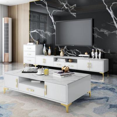 轻奢大理石电视柜茶几组合后现代简约客厅小户型家具地柜电视机柜