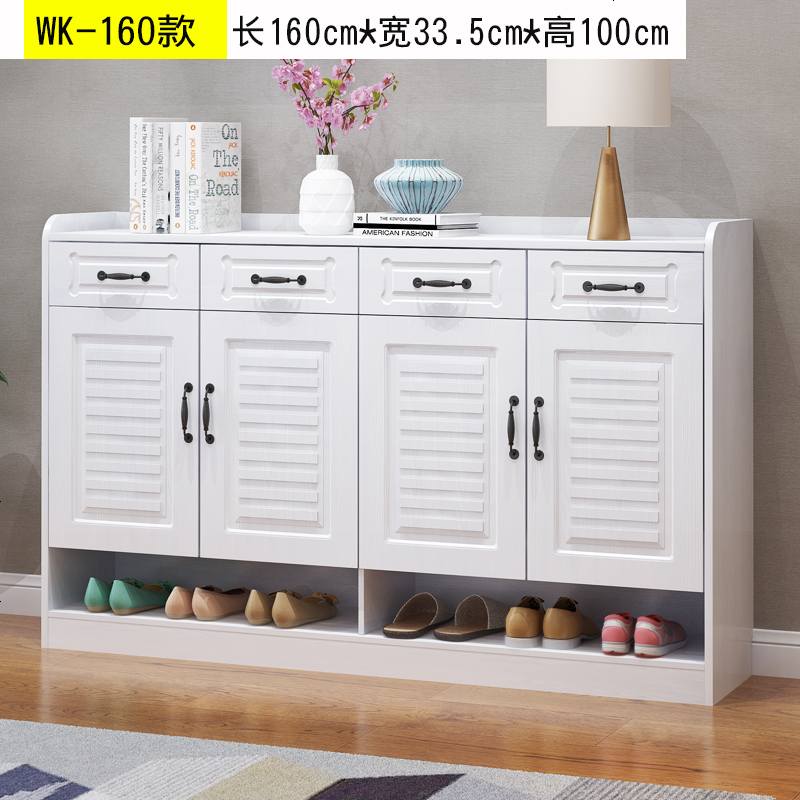 鞋柜现代简约玄关厅柜白色家用鞋柜大容量口收纳储物柜实木色