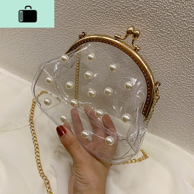 夏天流行高级感百搭单肩包透明贝壳包包女包新款2020斜挎包小包潮NEW LAKE 透明女斜挎包