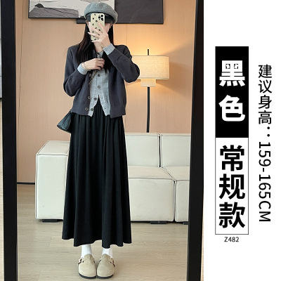 灰色糯米裙子女春秋新款直筒宽松慵懒休闲小个子秋冬季阔腿裤