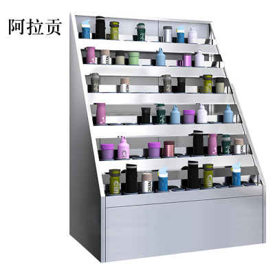 阿拉贡201不锈钢员工车间多格茶杯放置收纳柜60位水杯架1450*1050*705