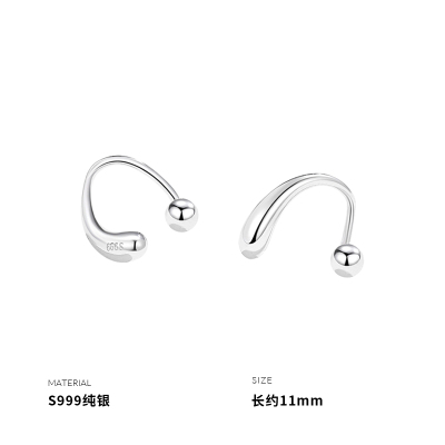 999纯银水滴耳挂耳钉女耳环耳饰小众防丢设计轻奢新款送女朋友老婆情人节七夕生日礼物