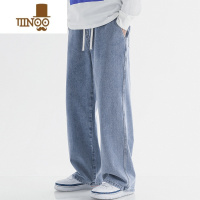 YANXU夏季薄款浅色牛仔裤男直筒宽松ins潮牌阔腿裤2023新款男生长裤子