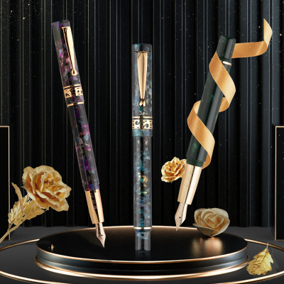 英雄(HERO)钢笔 赛璐璐10K金笔尖 时尚个性 礼盒装生日礼物男女练字笔H717