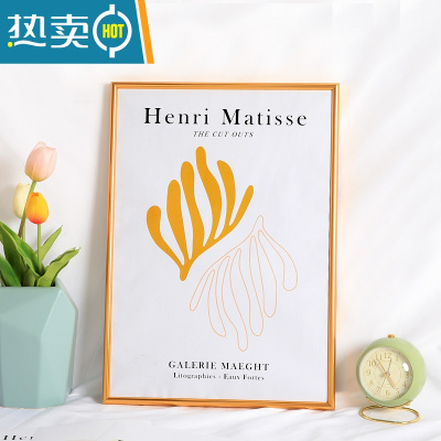 敬平窄边铝合金画框装裱黑色相框挂墙a3a4海报拼图大尺寸金属框架定制 圆面轻奢金 4K/开挂墙[可放38.2*53.2c