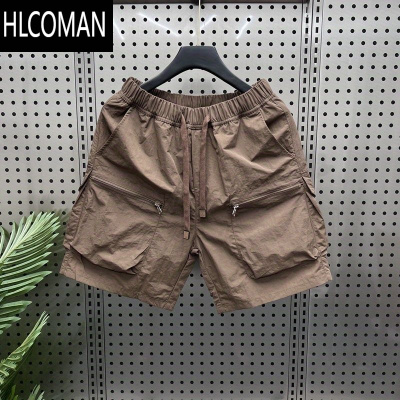 HLCOMAN美式多口袋工装情侣短裤男夏季潮牌速干五分裤宽松薄款运动休闲裤
