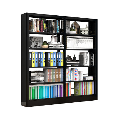 晋舰 书架学校图书馆阅览室书籍架落地资料档案架黑色白色 单面一列二