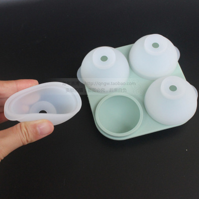 做水信玄饼模具大号diy冰球盐渍樱花白凉粉果冻材料球形冰格带盖 敬平 浅绿色(4.5CM4连球形)送漏斗