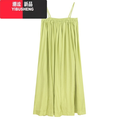 YIBUSHENG法式高级感吊带连衣裙女装季氛围感气质海边度假a字中长款裙子