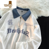 YANXU卫衣男款秋季美式高街痞帅潮牌宽松休闲半拉链polo衫套头衣服