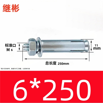 JIBIN/继彬 GB22795-表5 膨胀螺栓 碳钢 镀白锌 M6×250 个