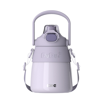 Cille户外保温水壶350ml不锈钢双层真空设计便携防漏长效保温时尚简约