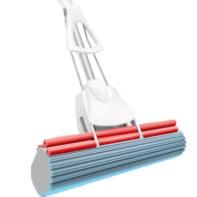 新款免手洗家用伸缩杆滚轮挤水38cm大号吸水海绵拖把