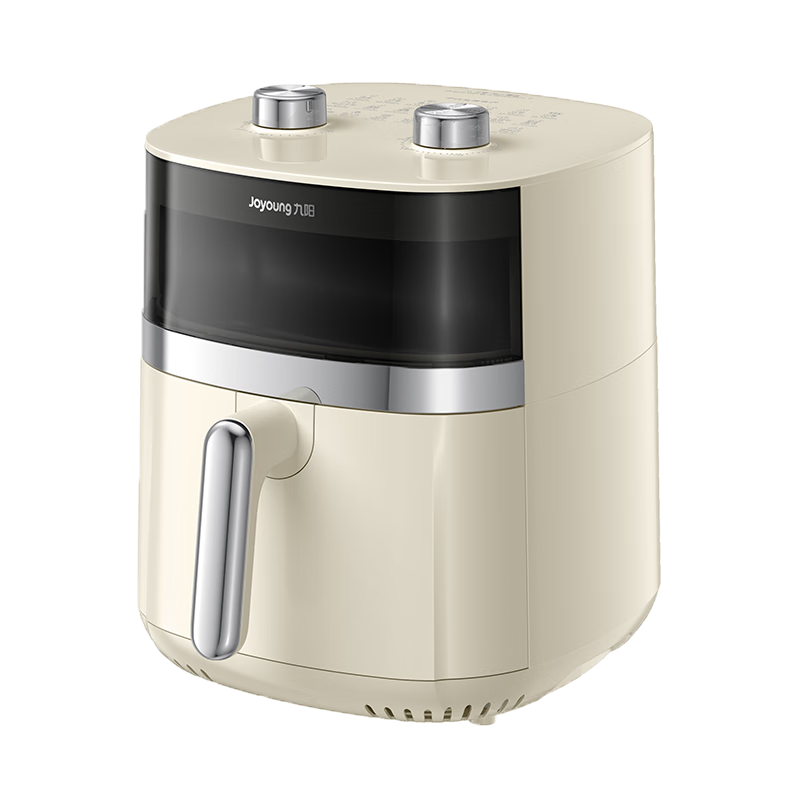 九阳(Joyoung)空气炸锅家用双旋钮可视窗口蒸汽嫩烤精准控时KL55-V189A奶油白