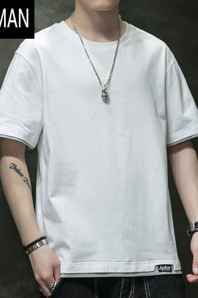 HLCOMANt恤短袖男款潮牌夏季加肥加大码胖子宽松薄款半袖上衣服夏装T